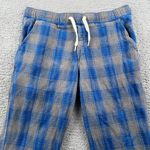 Kavu Other - Kavu Pants Mens Medium Blue Gray Plaid Lounge Drawstring Casual Woven Cotton